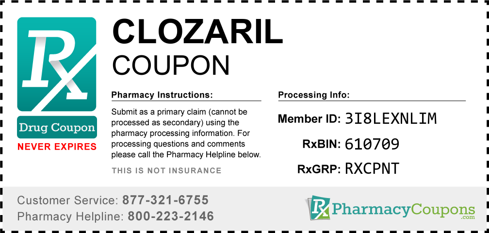 Clozaril Prescription Drug Coupon with Pharmacy Savings