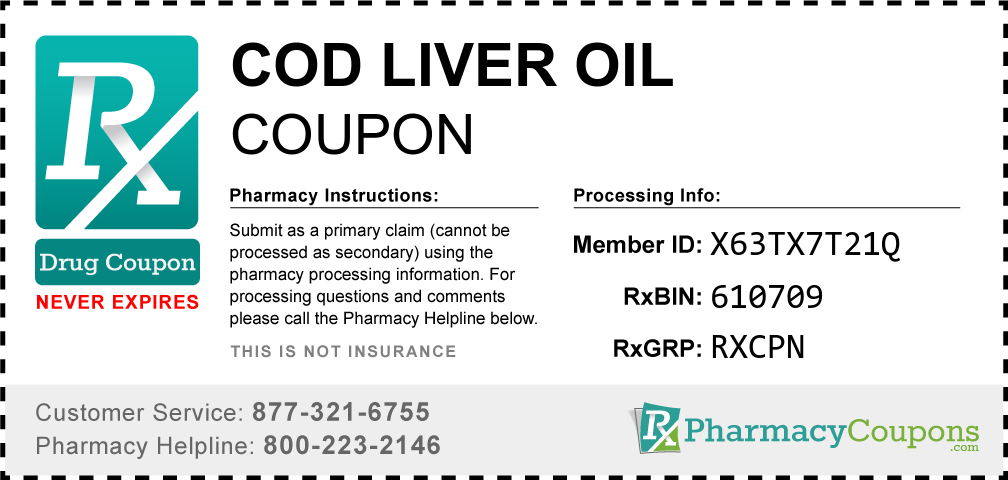 Cod liver oil Prescription Drug Coupon with Pharmacy Savings