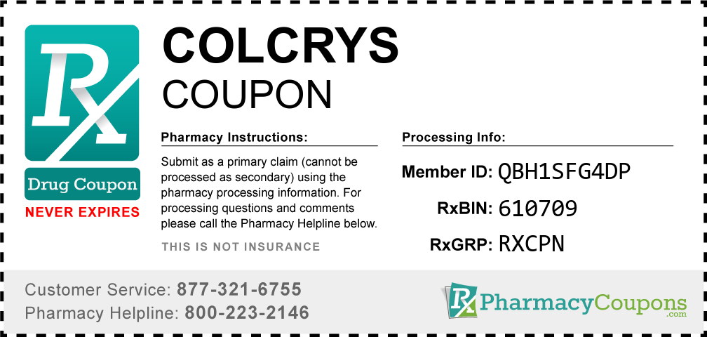 Colcrys Prescription Drug Coupon with Pharmacy Savings