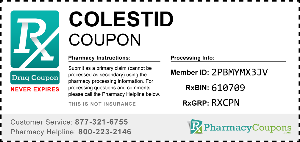 Colestid Prescription Drug Coupon with Pharmacy Savings