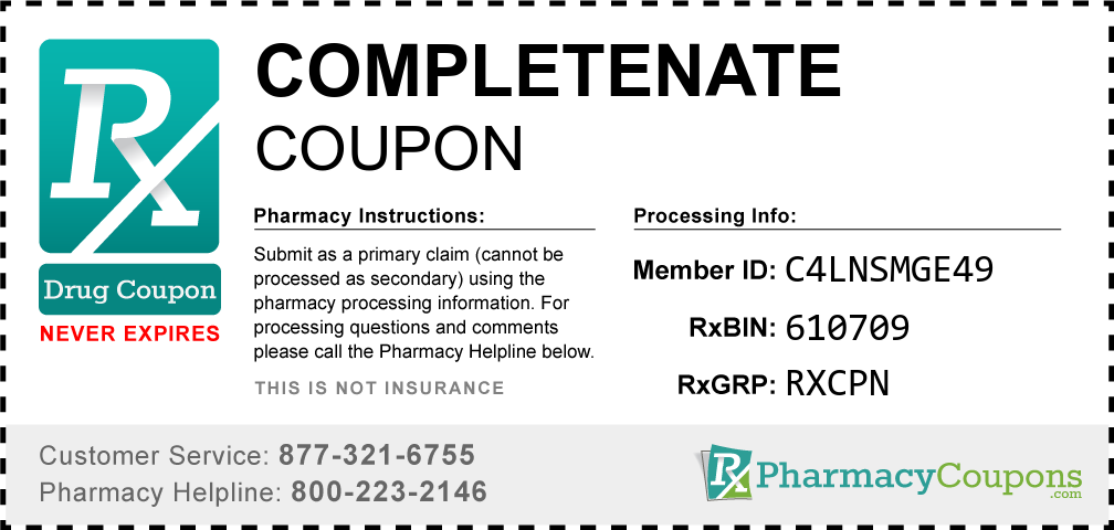 Completenate Prescription Drug Coupon with Pharmacy Savings