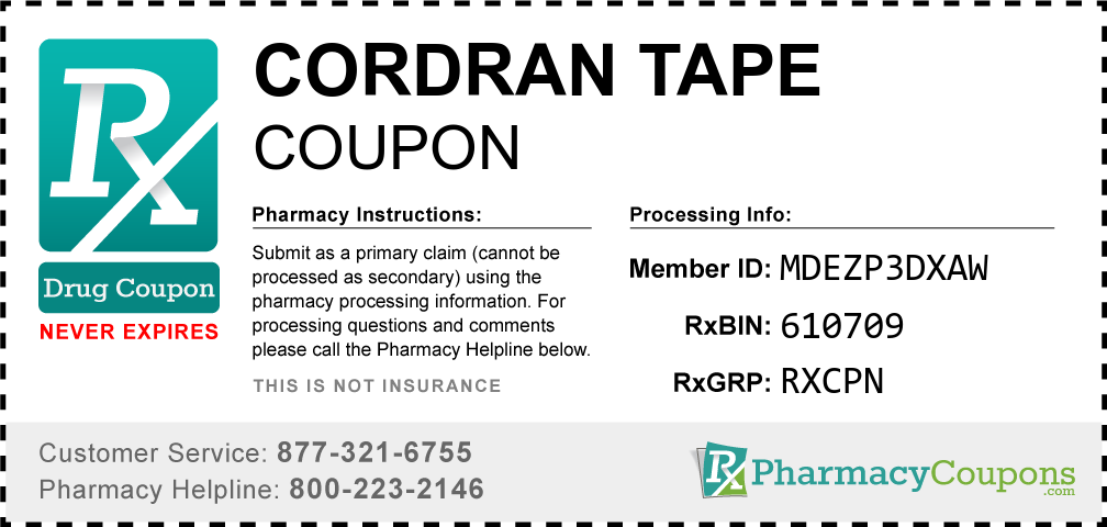 Cordran tape Prescription Drug Coupon with Pharmacy Savings