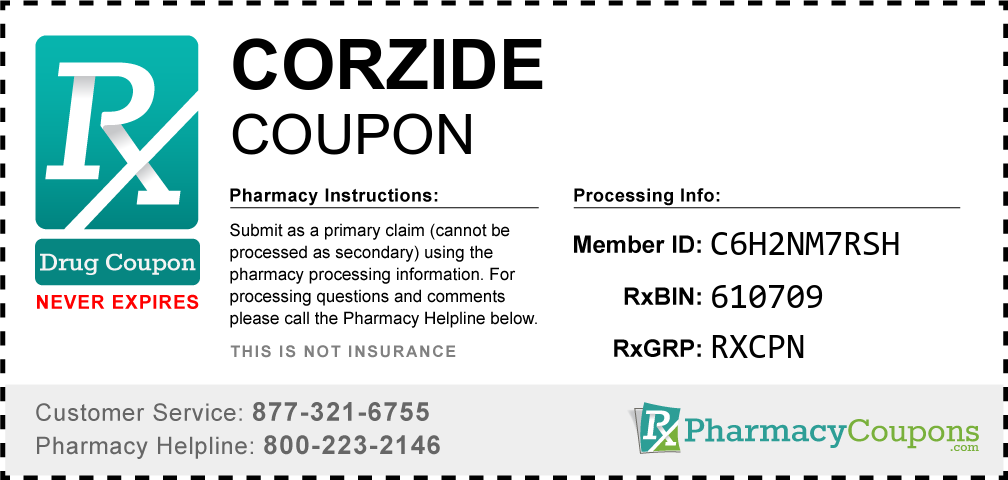 Corzide Prescription Drug Coupon with Pharmacy Savings