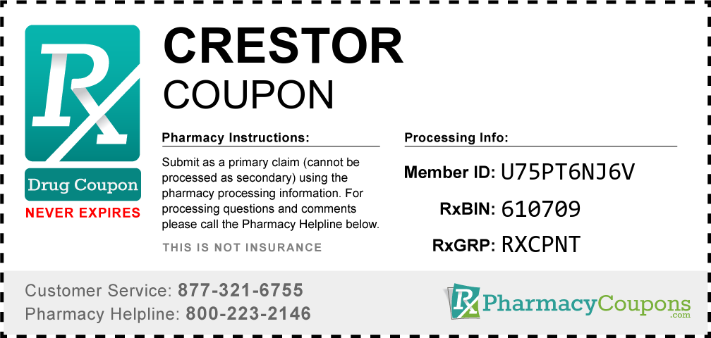 Crestor Prescription Drug Coupon with Pharmacy Savings