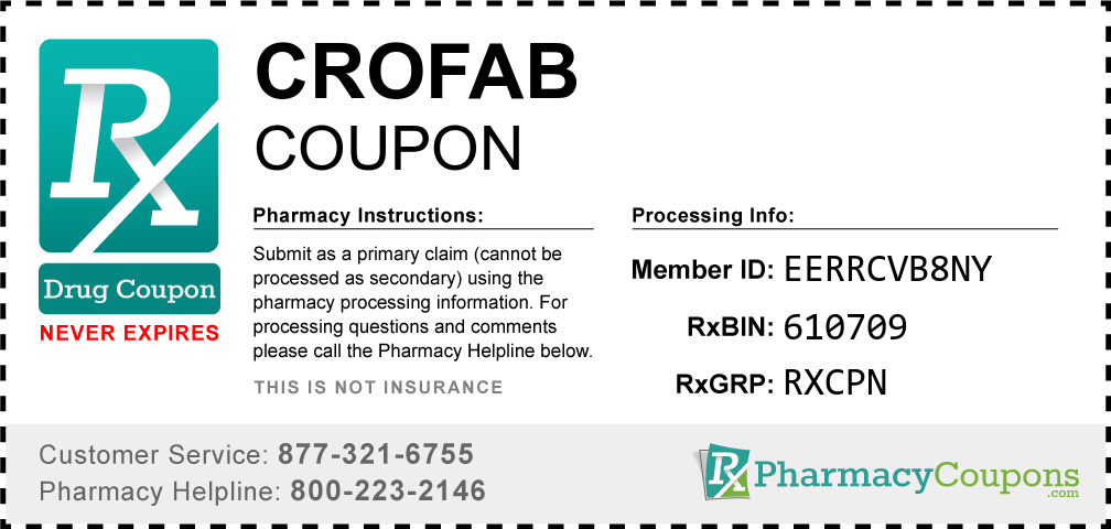 Crofab Prescription Drug Coupon with Pharmacy Savings