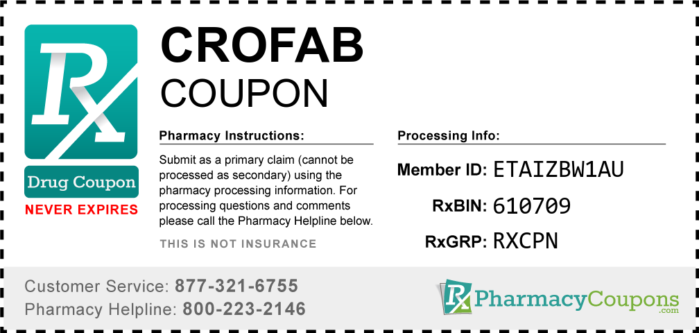 Crofab Prescription Drug Coupon with Pharmacy Savings