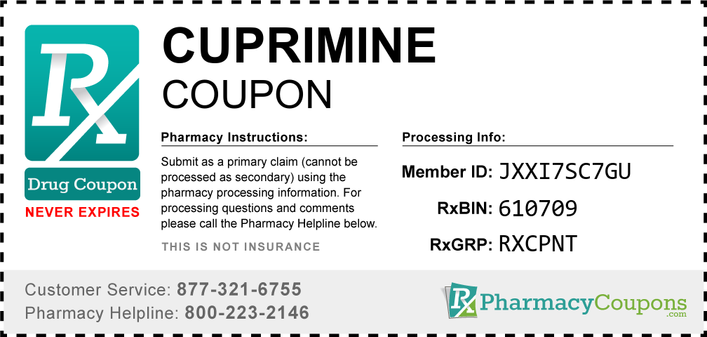 Cuprimine Prescription Drug Coupon with Pharmacy Savings