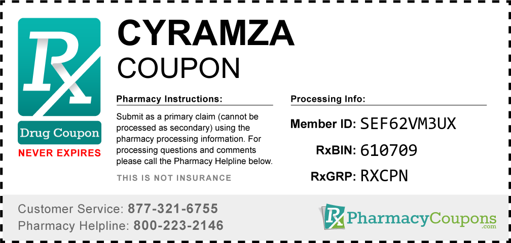 Cyramza Prescription Drug Coupon with Pharmacy Savings