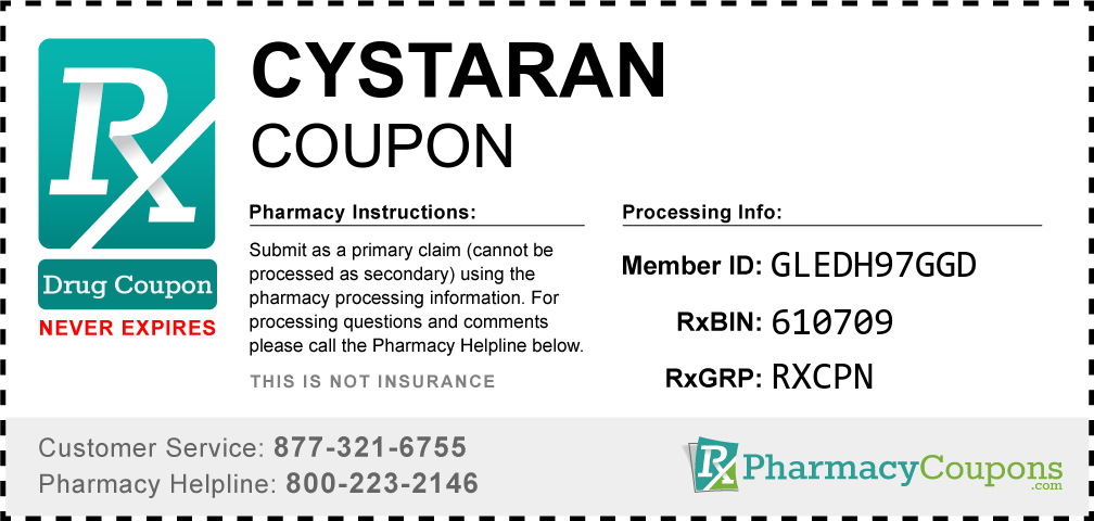 Cystaran Prescription Drug Coupon with Pharmacy Savings