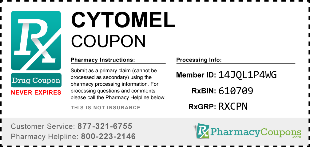 Cytomel Prescription Drug Coupon with Pharmacy Savings