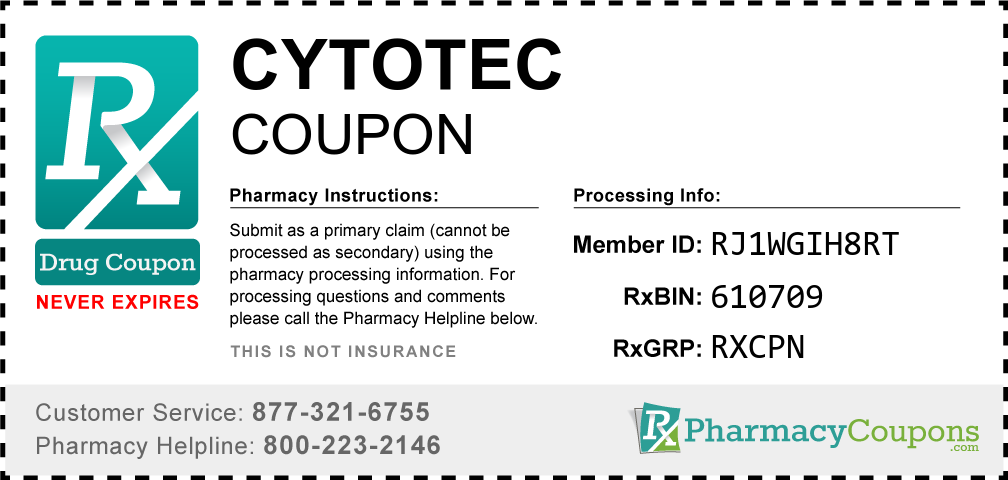 Cytotec Prescription Drug Coupon with Pharmacy Savings