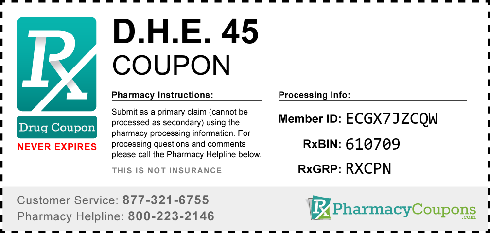 D.h.e. 45 Prescription Drug Coupon with Pharmacy Savings