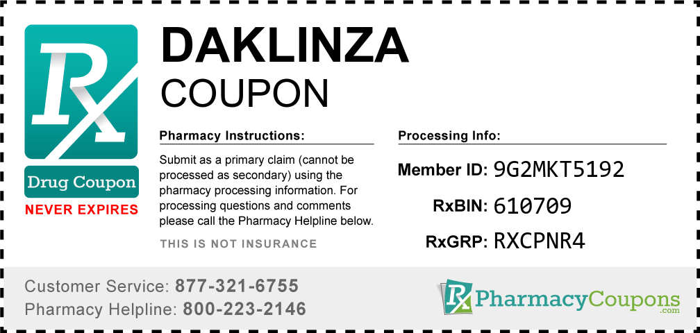 Daklinza Prescription Drug Coupon with Pharmacy Savings
