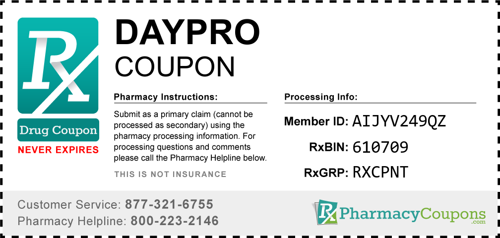 Daypro Prescription Drug Coupon with Pharmacy Savings