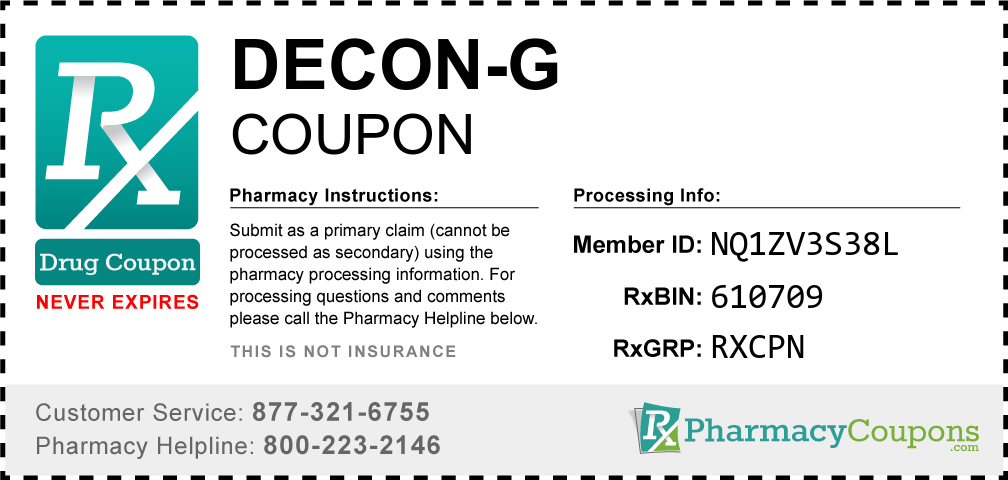 Decon-g Prescription Drug Coupon with Pharmacy Savings