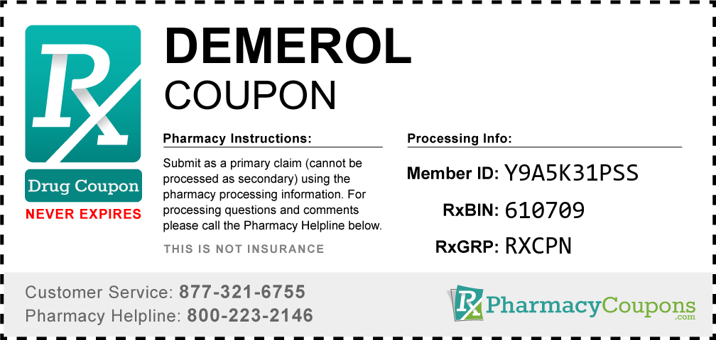 Demerol Prescription Drug Coupon with Pharmacy Savings