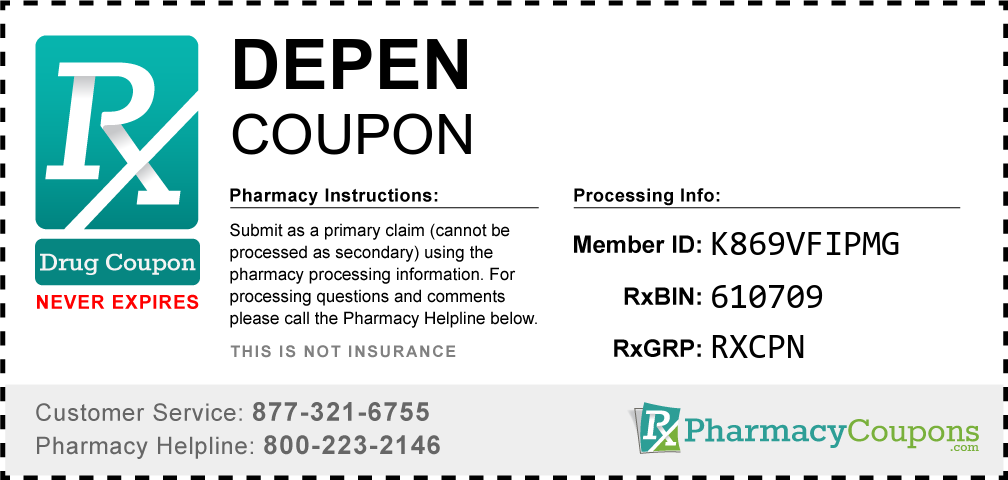 Depen Prescription Drug Coupon with Pharmacy Savings