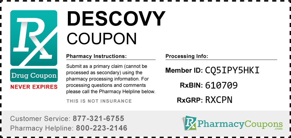 Descovy Prescription Drug Coupon with Pharmacy Savings