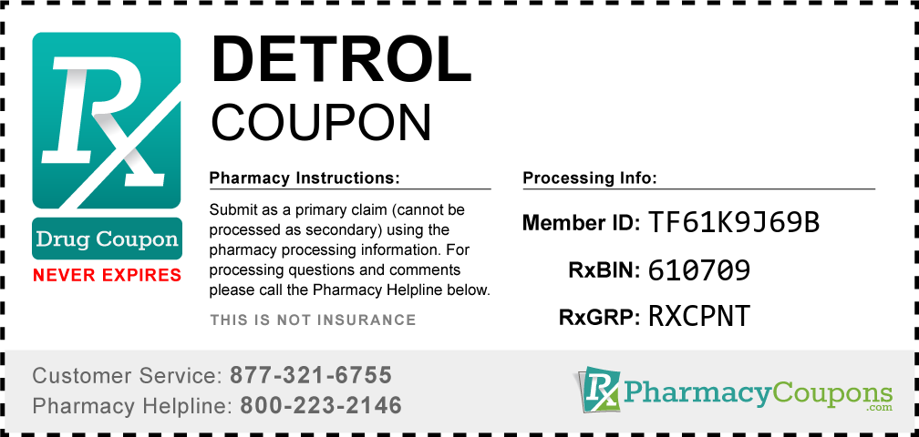 Detrol Prescription Drug Coupon with Pharmacy Savings