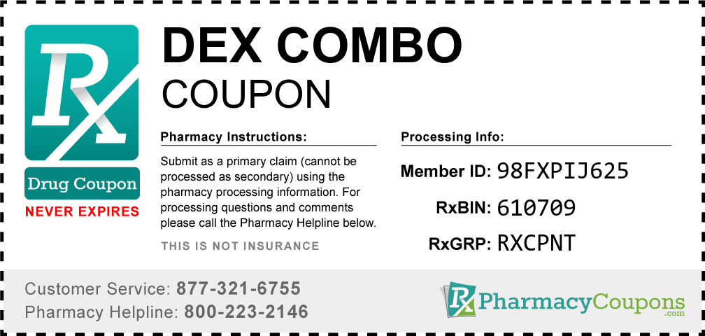 Dex combo Prescription Drug Coupon with Pharmacy Savings