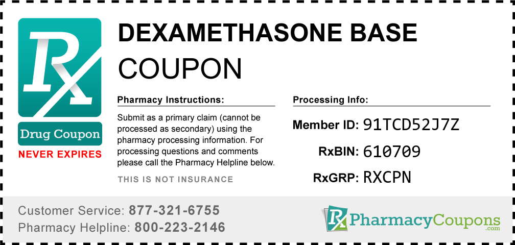Dexamethasone base Prescription Drug Coupon with Pharmacy Savings