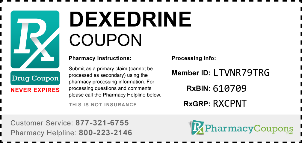 Dexedrine Prescription Drug Coupon with Pharmacy Savings