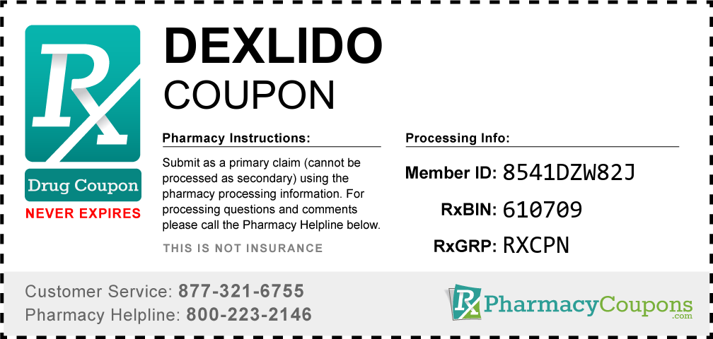 Dexlido Prescription Drug Coupon with Pharmacy Savings