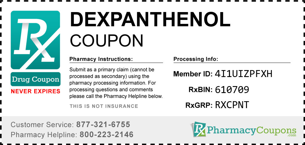 Dexpanthenol Prescription Drug Coupon with Pharmacy Savings