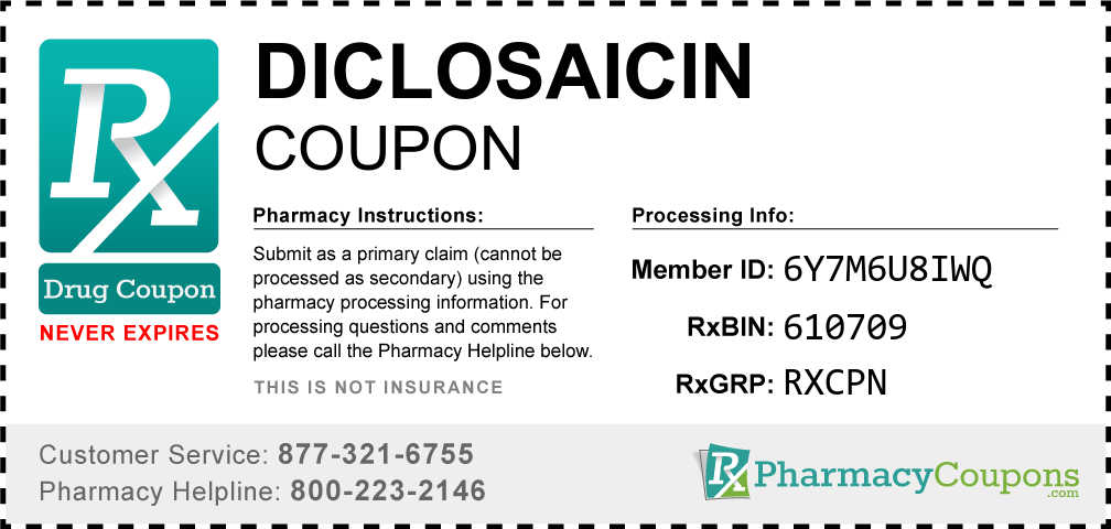 Diclosaicin Prescription Drug Coupon with Pharmacy Savings