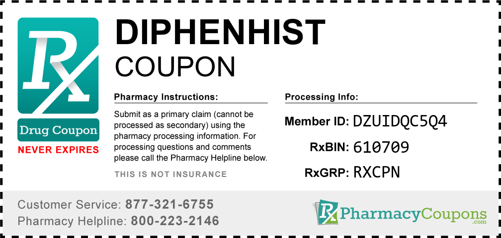 Diphenhist Prescription Drug Coupon with Pharmacy Savings