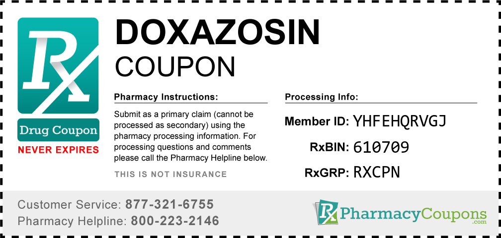 Doxazosin Prescription Drug Coupon with Pharmacy Savings