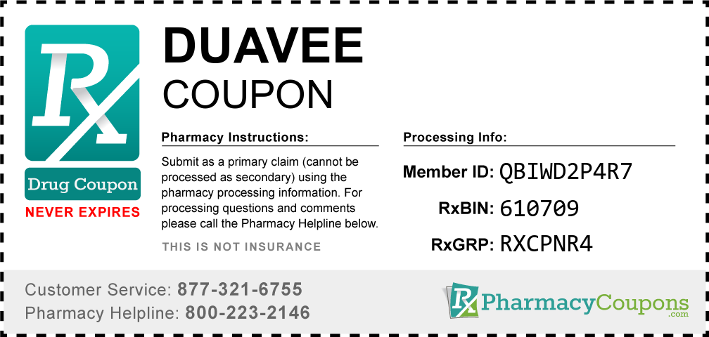 Duavee Prescription Drug Coupon with Pharmacy Savings