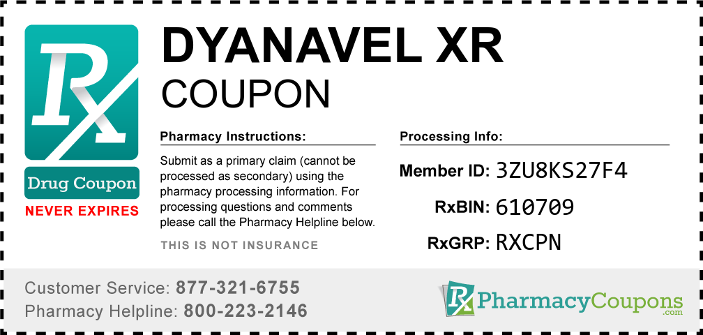 Dyanavel xr Prescription Drug Coupon with Pharmacy Savings