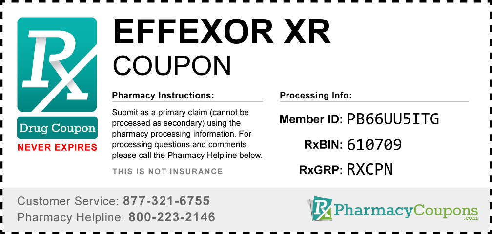 Effexor xr Prescription Drug Coupon with Pharmacy Savings