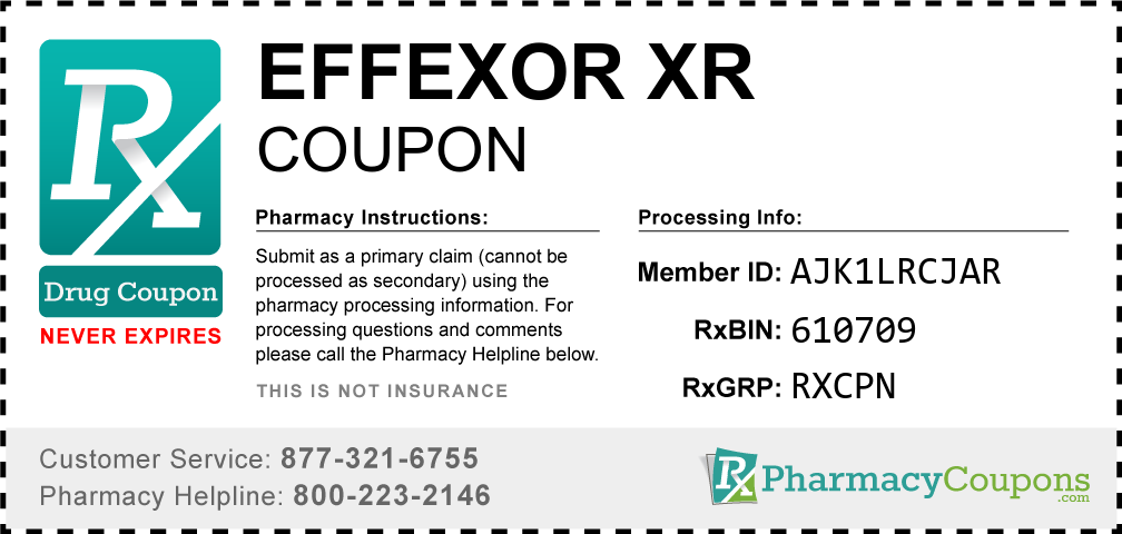 Effexor XR Coupon Pharmacy Discounts Up To 80
