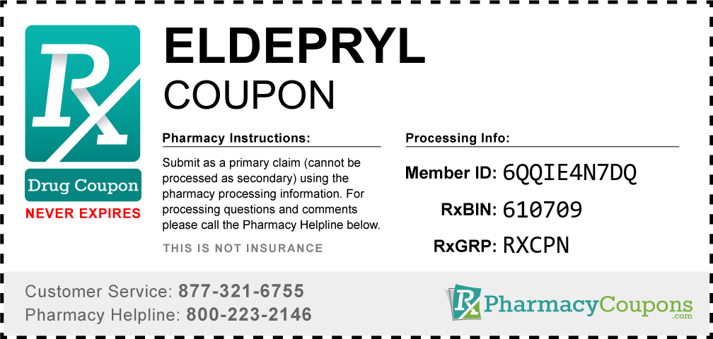 Eldepryl Prescription Drug Coupon with Pharmacy Savings