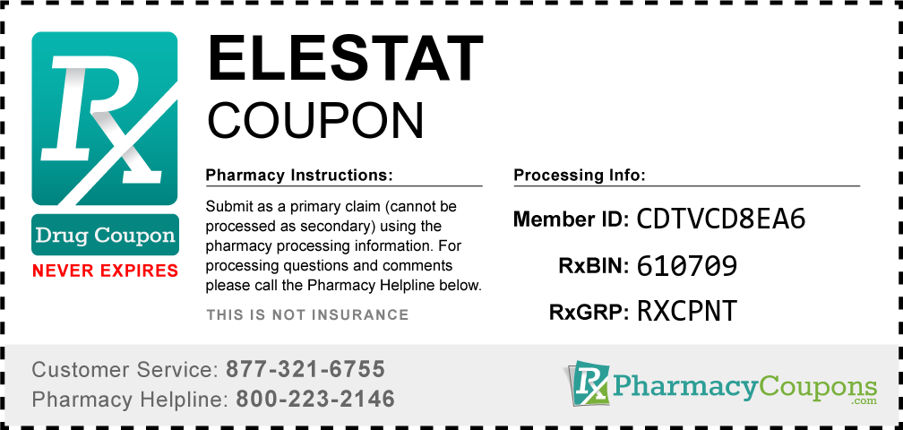 Elestat Prescription Drug Coupon with Pharmacy Savings