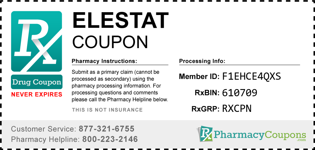 Elestat Prescription Drug Coupon with Pharmacy Savings
