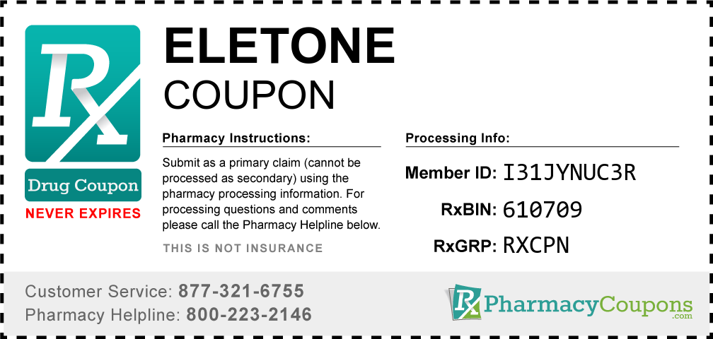 Eletone Prescription Drug Coupon with Pharmacy Savings