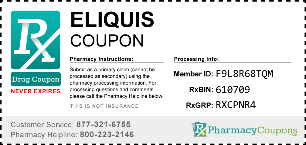 Eliquis Prescription Drug Coupon with Pharmacy Savings