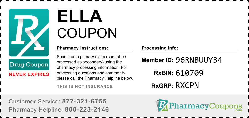 Ella Prescription Drug Coupon with Pharmacy Savings