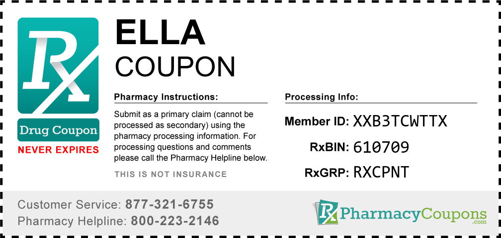 Ella Prescription Drug Coupon with Pharmacy Savings