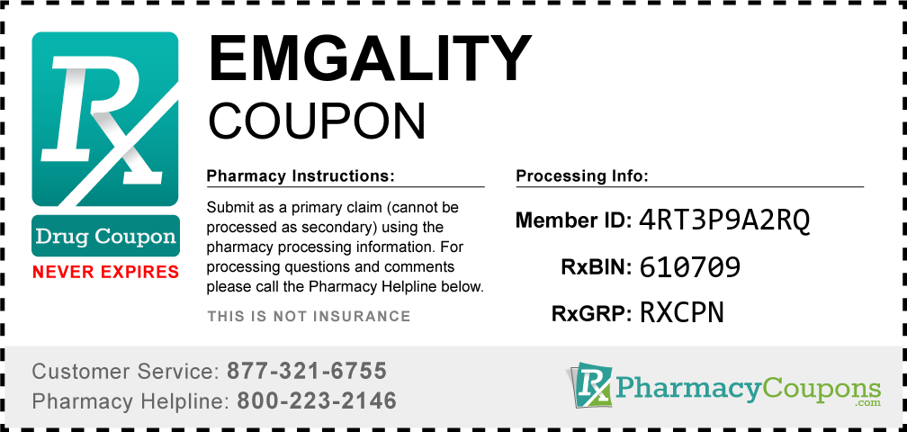 Emgality Prescription Drug Coupon with Pharmacy Savings