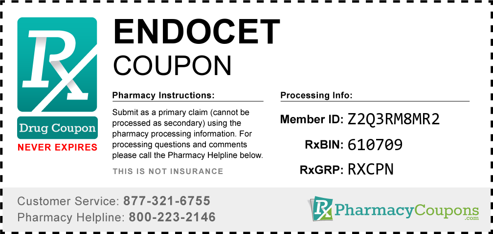 Endocet Prescription Drug Coupon with Pharmacy Savings
