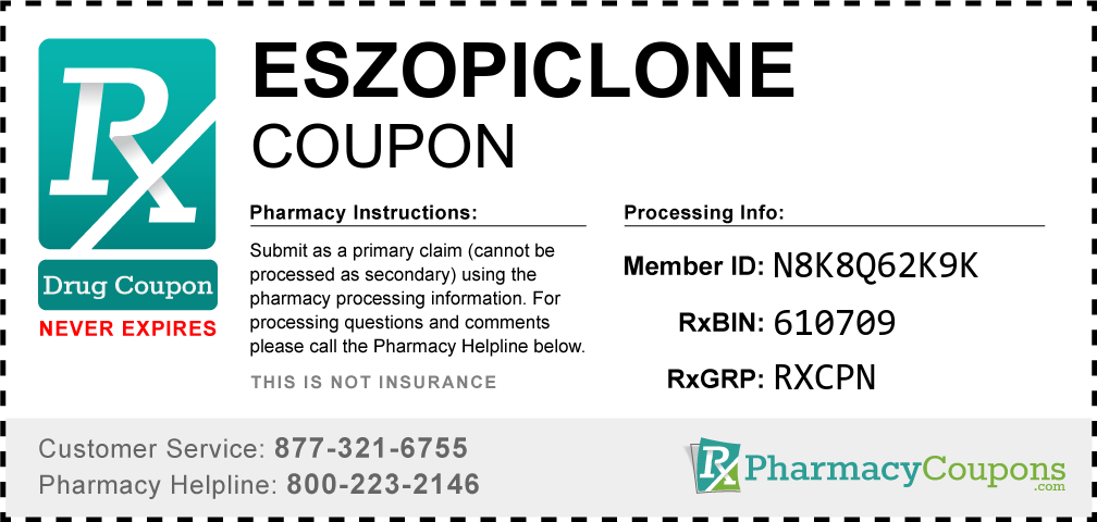 Eszopiclone Prescription Drug Coupon with Pharmacy Savings