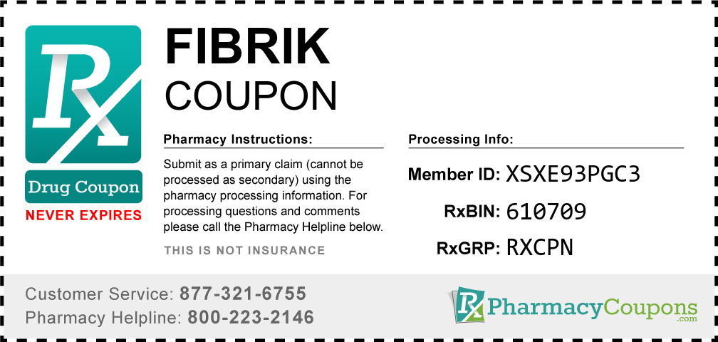 Fibrik Prescription Drug Coupon with Pharmacy Savings
