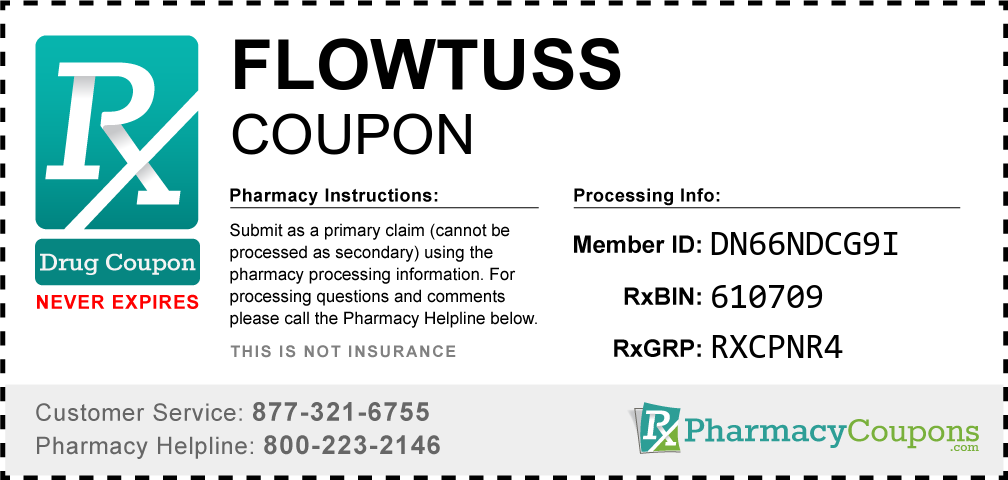 Flowtuss Prescription Drug Coupon with Pharmacy Savings