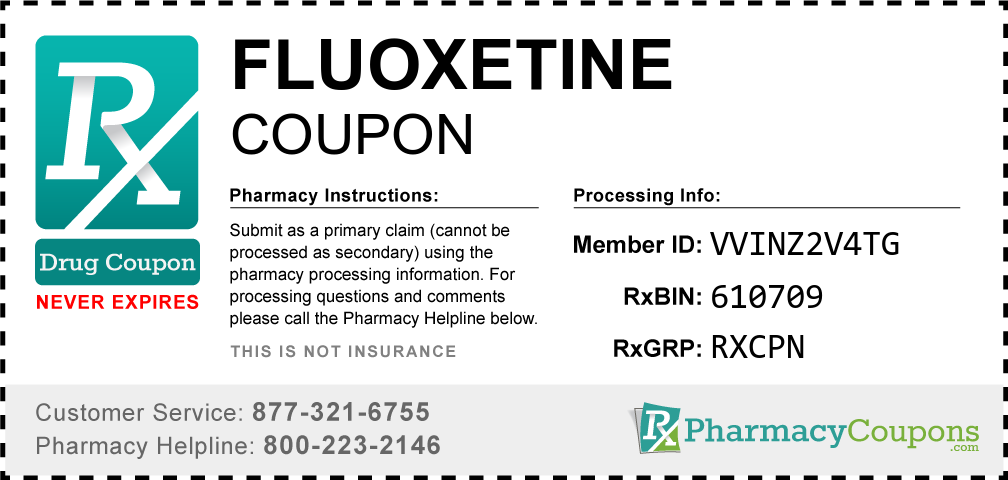 Fluoxetine Prescription Drug Coupon with Pharmacy Savings