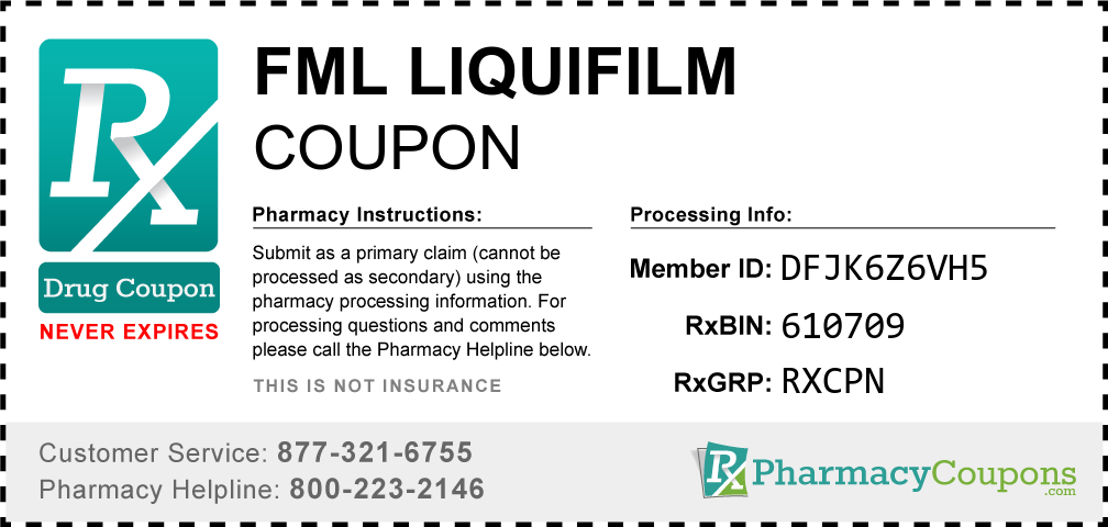 Fml liquifilm Prescription Drug Coupon with Pharmacy Savings