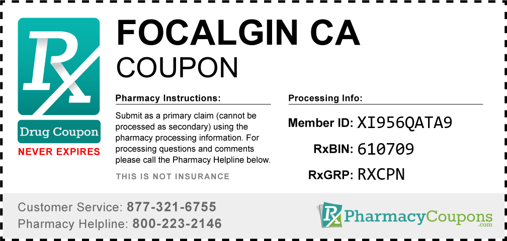 Focalgin ca Prescription Drug Coupon with Pharmacy Savings